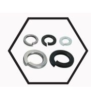Spring Washers – Square / Rectangular Section Split Lock Washers for Vibration Resistance in Machinery and Structures – Spring Steel, Hardened and Tempered, Metric Sizes, Zinc Plated or Phosphated Finish for High Tension
